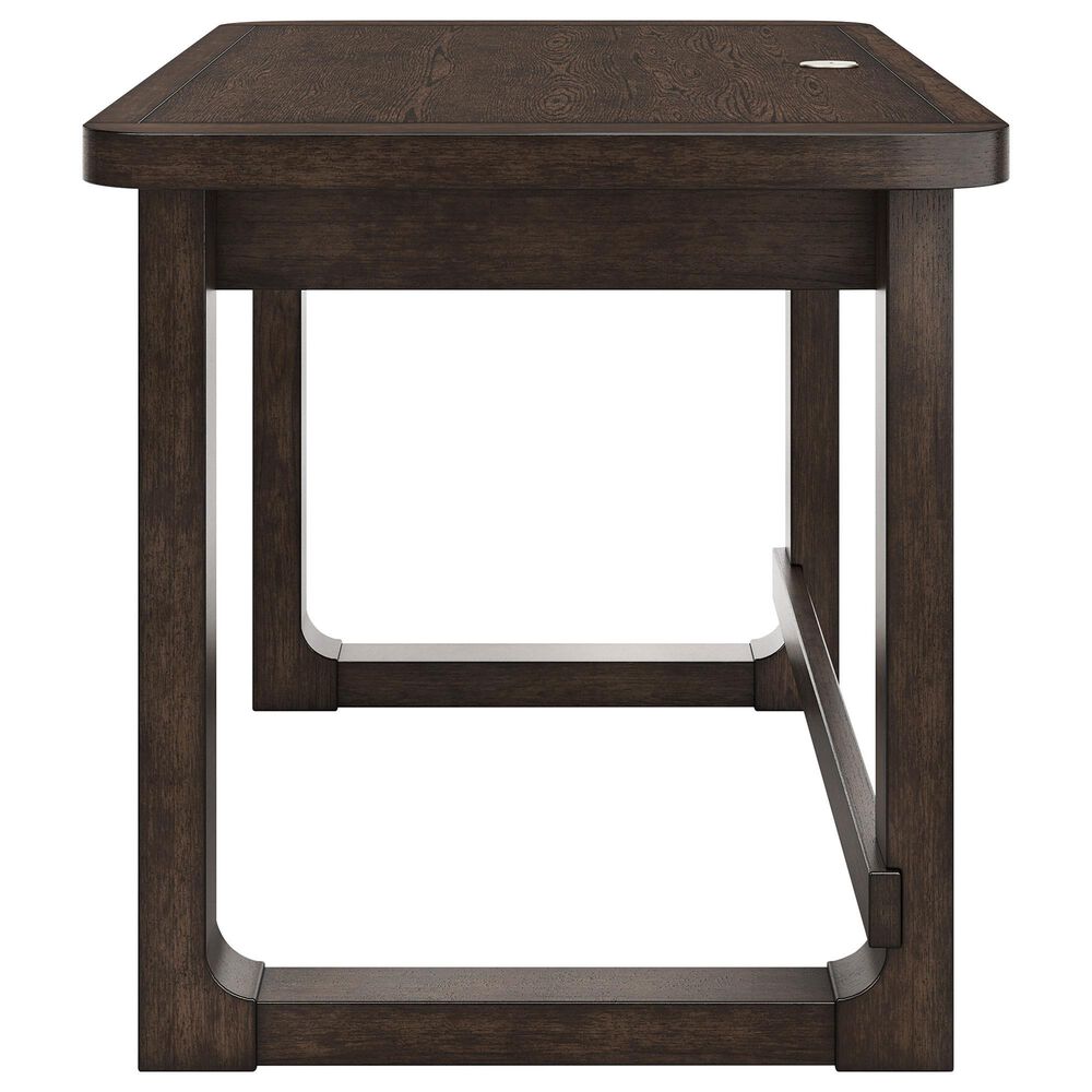 Ashley Breckington 3-Piece Desk with Bookcase and Chair Set in Dark Brown, , large