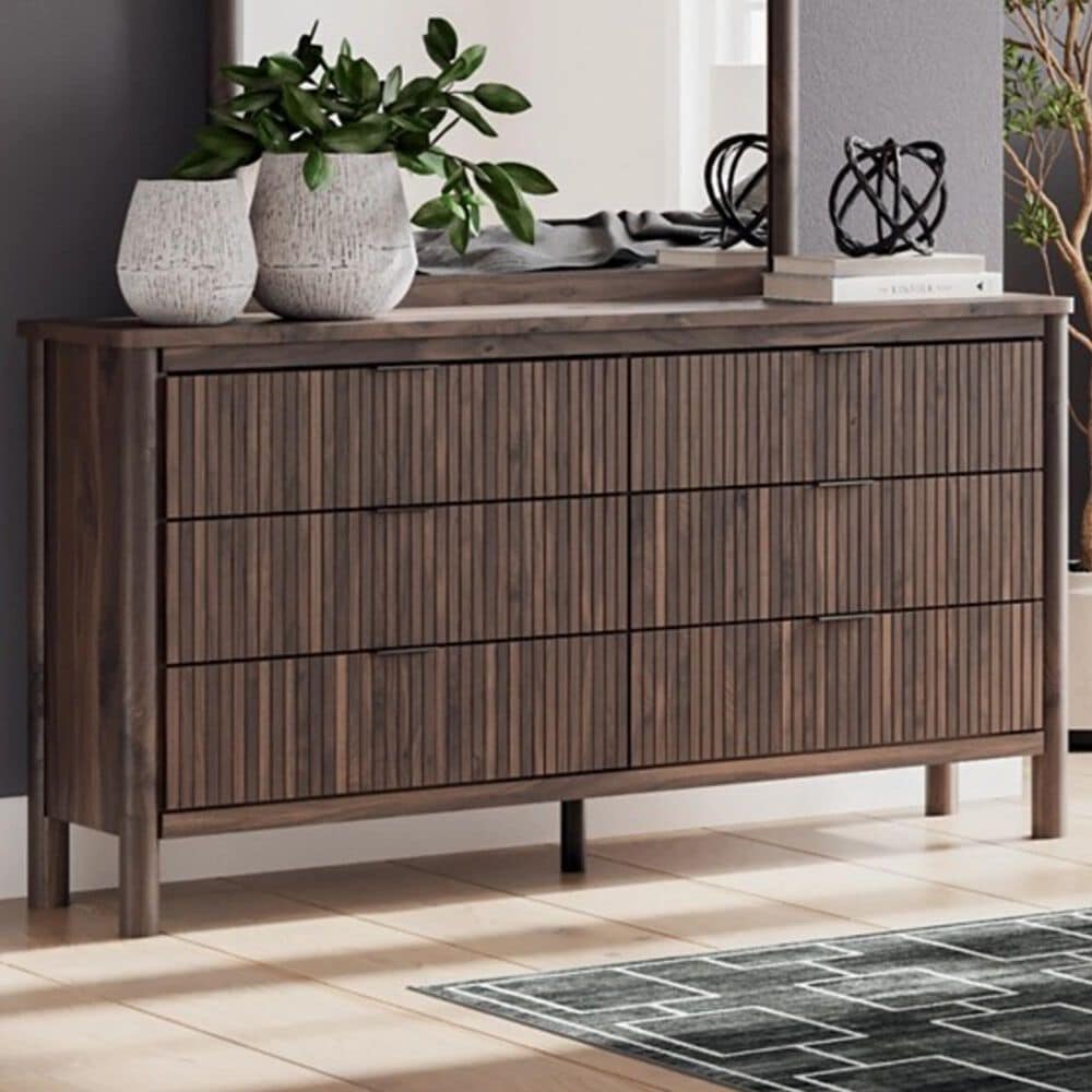 Ashley Pamytta 6-Drawer Dresser in Rich Brown, , large