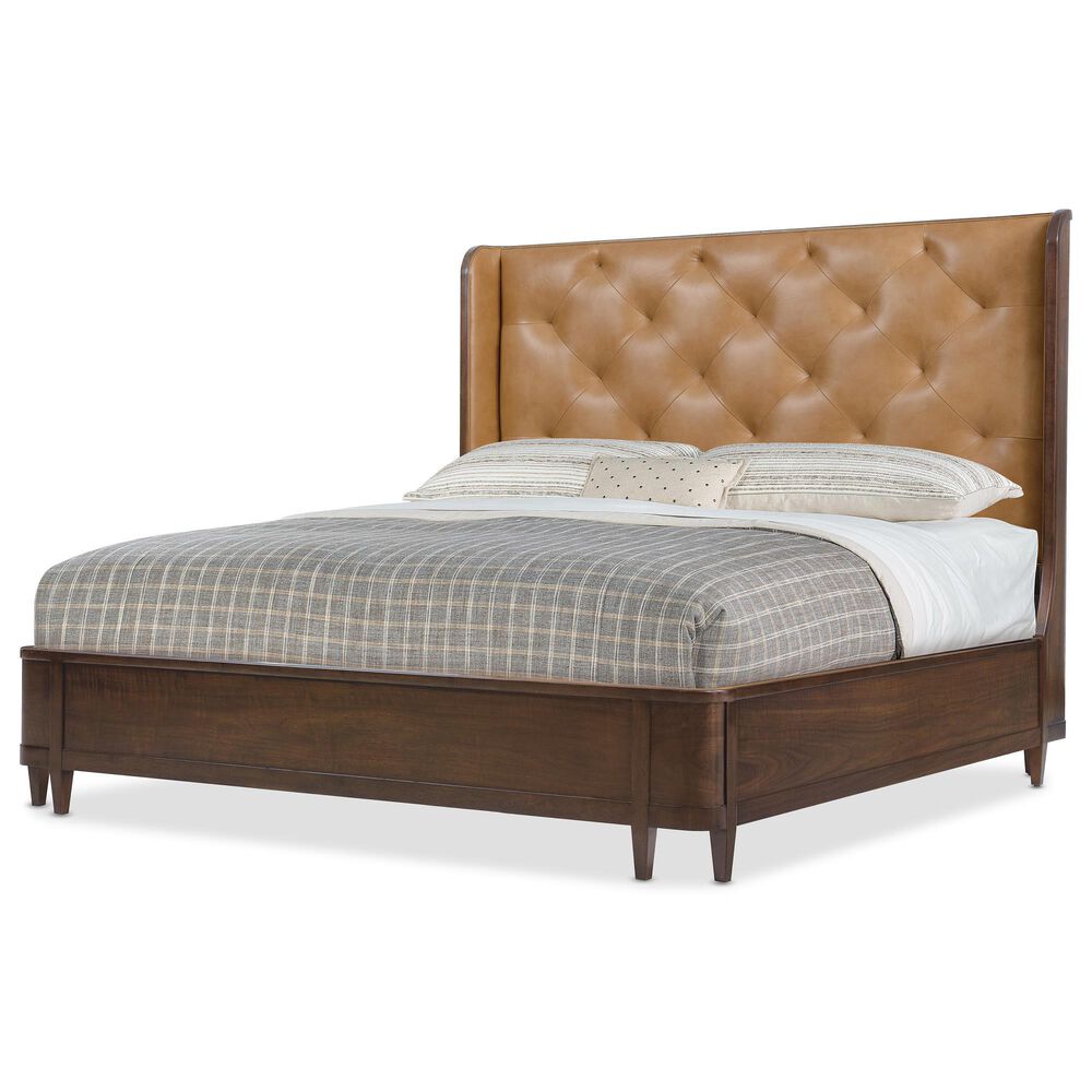 Hooker Furniture Archives King/California King Upholstered Headboard in Classic Walnut, , large