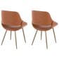 LumiSource Fabrico Side Chair with Camel Faux Leather Cushion in Antique Copper (Set of 2), , large