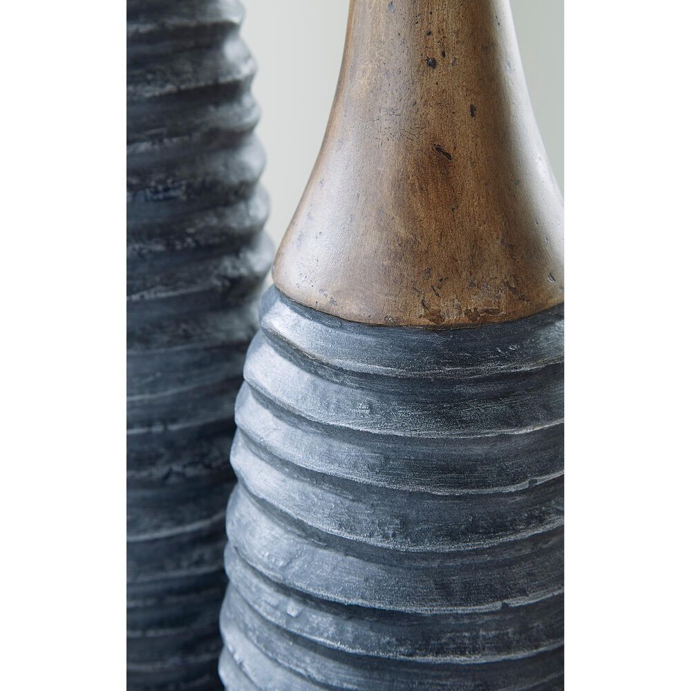 Ashley Blayze 2-Piece Vase Set in Antique Gray and Brown, , large