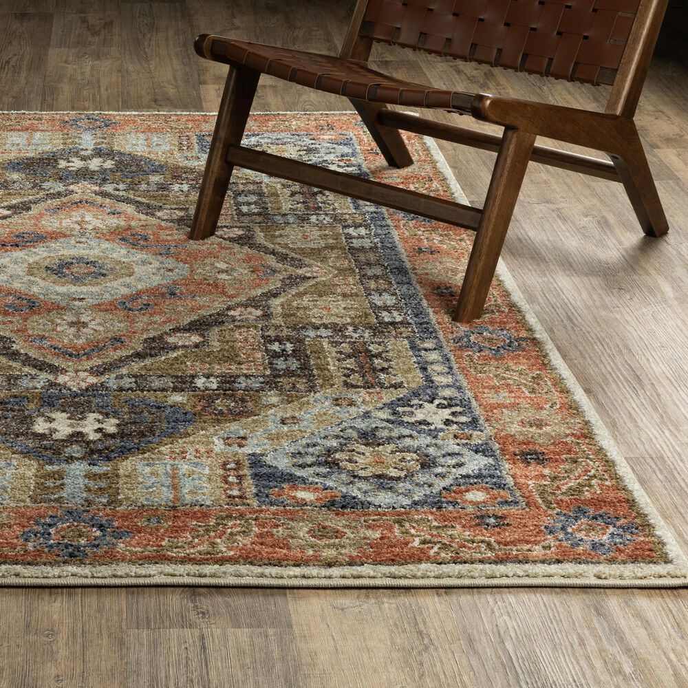 ROW by Oriental Weavers Gemma Rust and Blue 2'3" x 7' Runner, , large