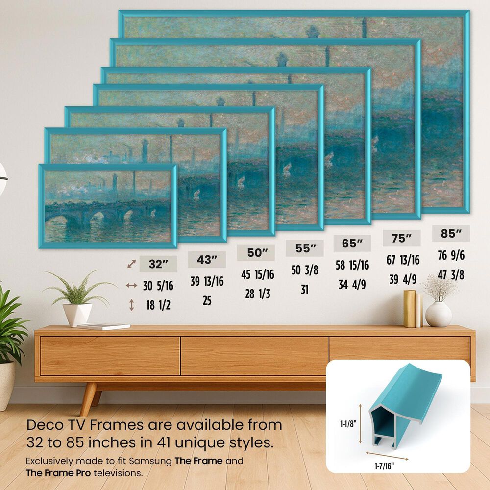 Deco TV Frames Alloy 32" Frame Bezel for Samsung the Frame TV in Caribbean Turquoise, , large