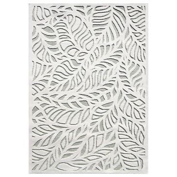 Orian Nouvelle Boucle Palm Overlay 5"2" x 7"6" Natural Verde Area Rug, , large