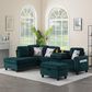 HOMLUX 94.49" L-Shaped Modular Sectional Sofa with Storage Ottoman and Cup Holders in Green, , large