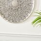 Maple and Jade 33" x 33" Round Plate Home Wall Decor with Embossed Details in Shiny Silver and Black, , large