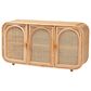 Baxton Studio Evania 3-Door Rattan Storage Cabinet in Natural, , large