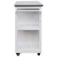 Hearth and Haven Outdoor Kitchen Island Cart with Stainless Steel Top, Towel and Spice Racks in White, , large