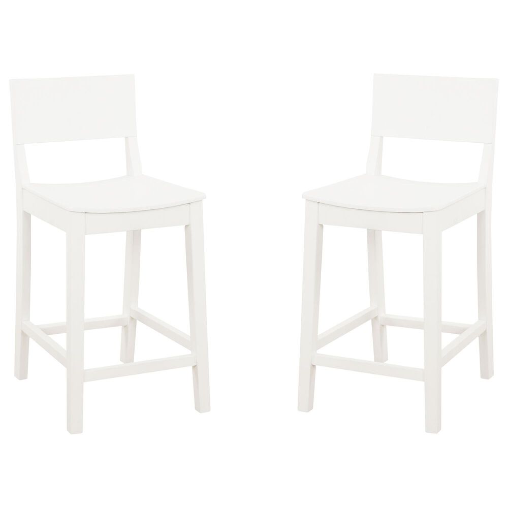 Linon Home Decor Devin Counter Stool in White (Set of 2), , large