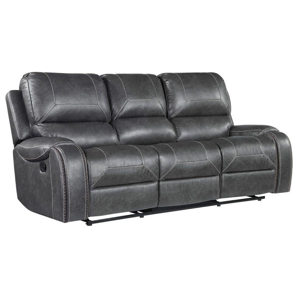 Crystal City Keily Manual Reclining Sofa with Dropdown Table in Dove Grey, , large