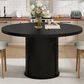 GARVEE 47" Round Dining Table with Storage Base in Black - Table Only, , large