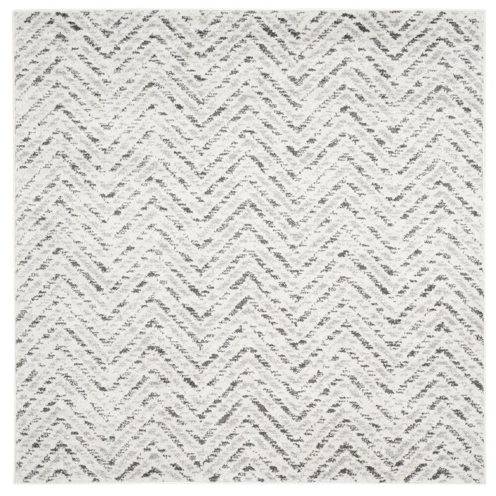 Safavieh Adirondack ADR104N-4SQ 4" x 4" Ivory/Charcoal Square Rug, , large