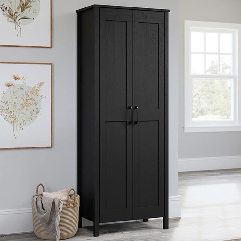 Sauder Two-Door Storage Cabinet in Raven Oak, , large