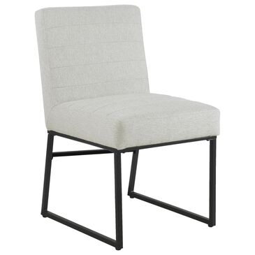 Kinfine Metal Dining Chair with Gray Cushion in Matte Black, , large