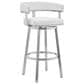 Blue River Lorin 26" Swivel Counter Stool with White Cushion in Stainless Steel, , large