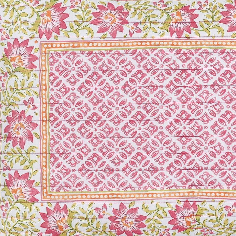 J. Queen Bold Shiloh 2-Piece Twin/Twin XL Quilt Set in Pink, Green and Orange, , large