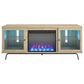 DHP Marabella 70" TV Stand with Fireplace in Blonde Oak, , large