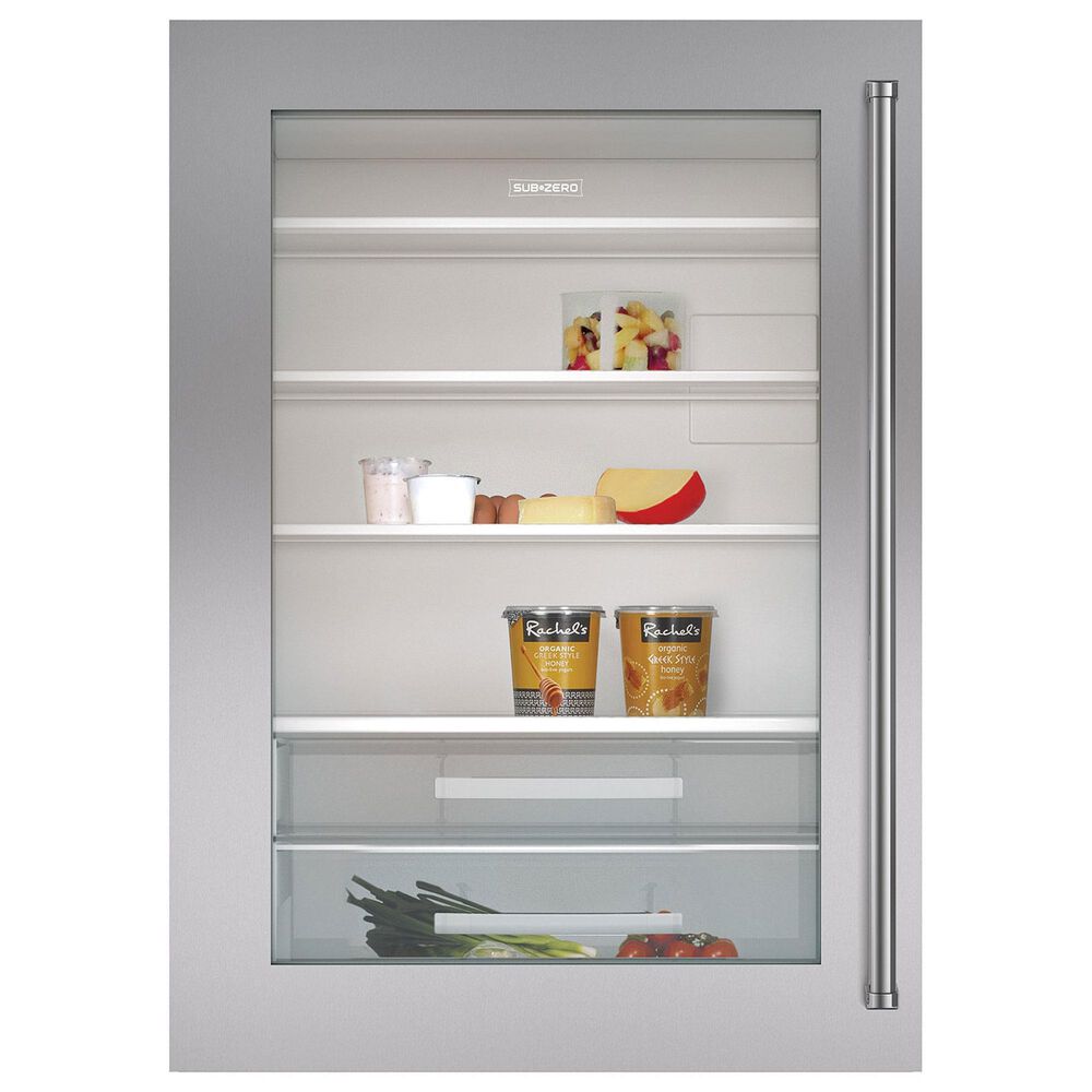 Sub-Zero Classic Series 36" Flush Inset Glass Door Panel with Pro Handle in Stainless Steel, , large