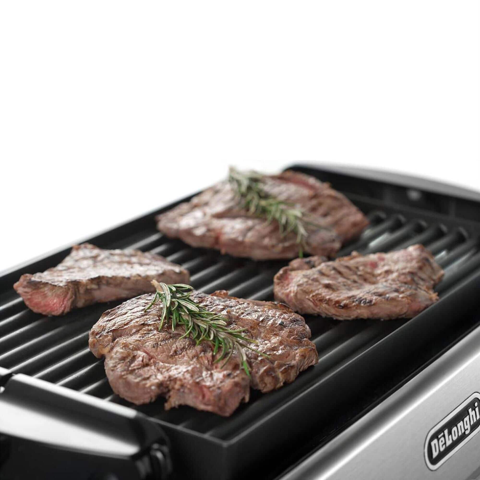 De Longhi Reversible Grill and Griddle Plate in Stainless Steel NFM