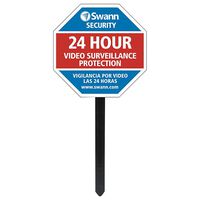 Swann Security Yard Stake Warning Sign in Blue and Red