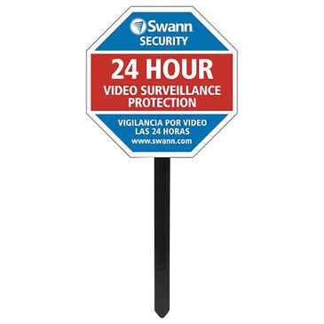 Swann Security Yard Stake Warning Sign in Blue and Red, , large