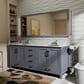 Lexora Home Jacques 72" Double Bathroom Vanity in Dark Grey with 2 cm White Carrara Marble Top and Rectangular Sinks, , large