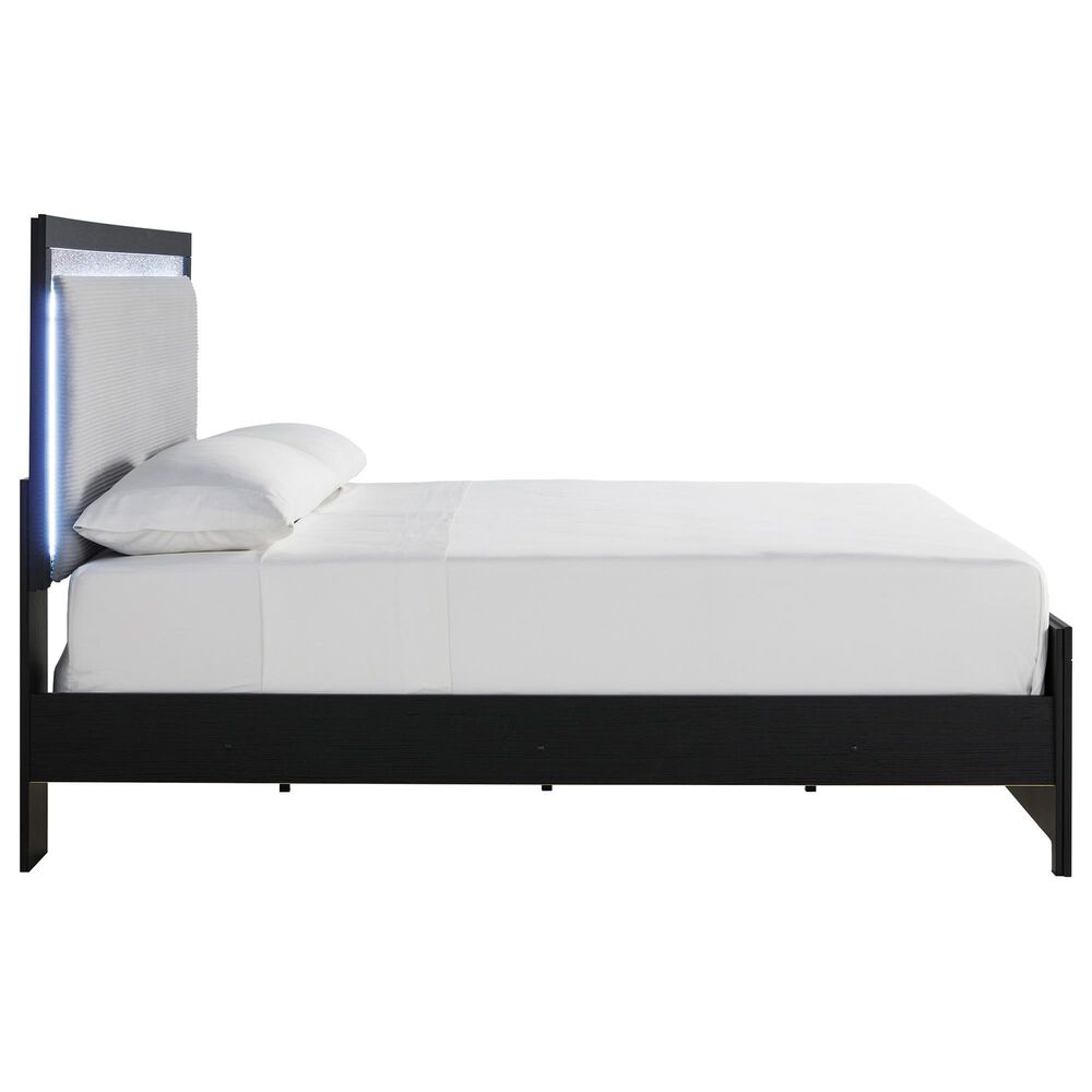 Ashley Maeling 5 Piece King Panel Bedroom Set in Matte Black, , large