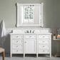 James Martin Vanities Brittany 60" Single Bathroom Vanity in Bright White with 3 cm Ethereal Noctis Quartz Top and Rectangular Sink, , large