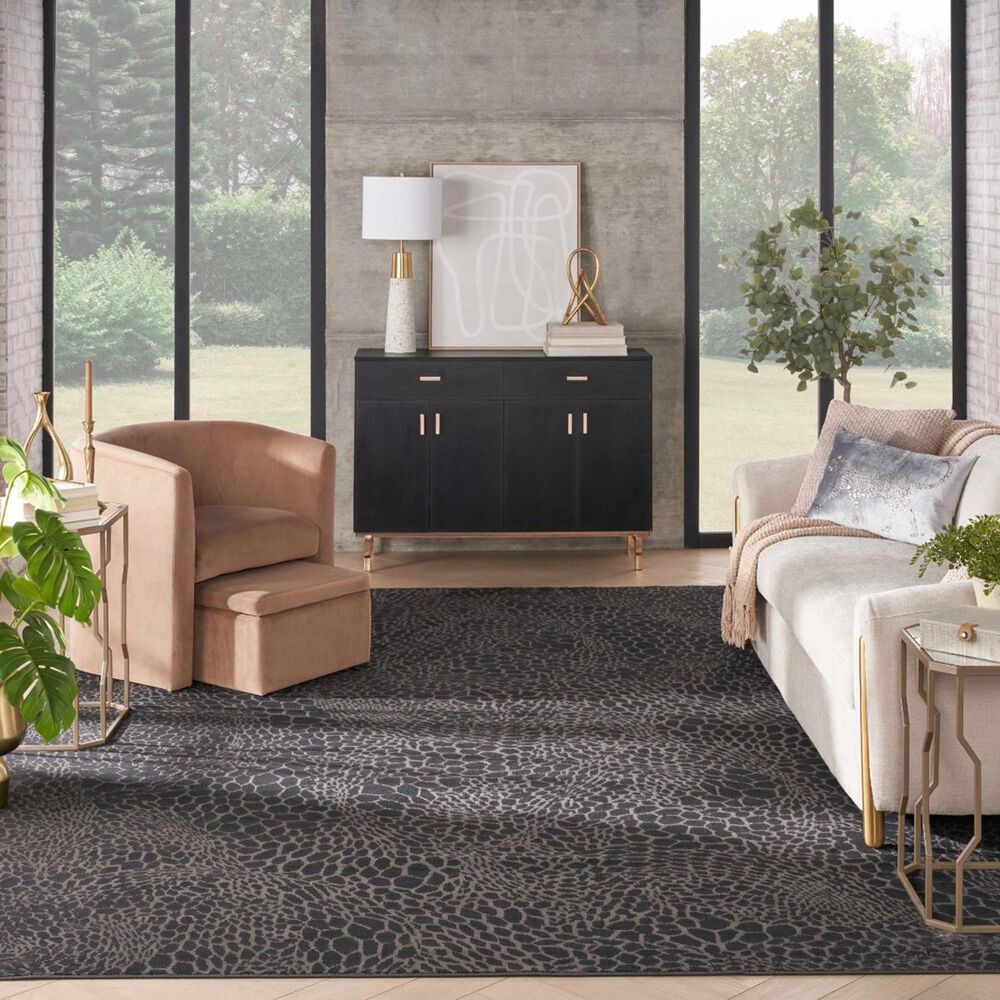Nourison Desire Charcoal and Silver 9&#39; x 12&#39; Area Rug, , large