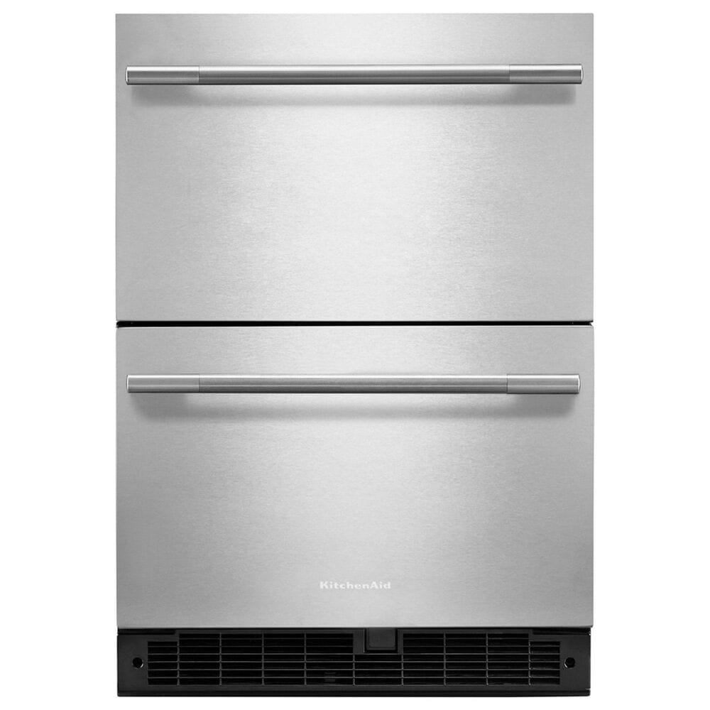 KitchenAid 4.4 Cu. Ft. Undercounter Double-Drawer Refrigerator in Black and Stainless Steel, , large