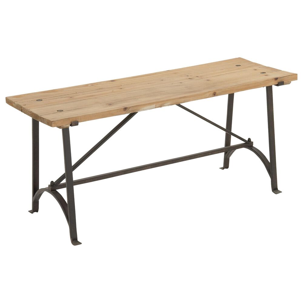 Maple and Jade Industrial Bench in Beige, , large
