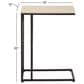 Maple and Jade C-Shaped Accent End Table in Cream and Black, , large