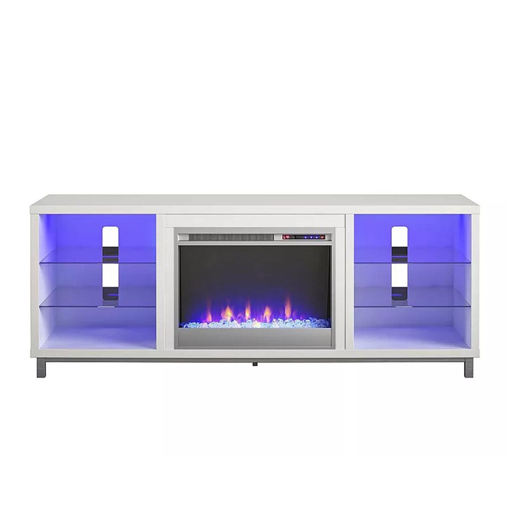 DHP Lumina 65&quot; TV Stand with Electric Fireplace in Plaster, , large