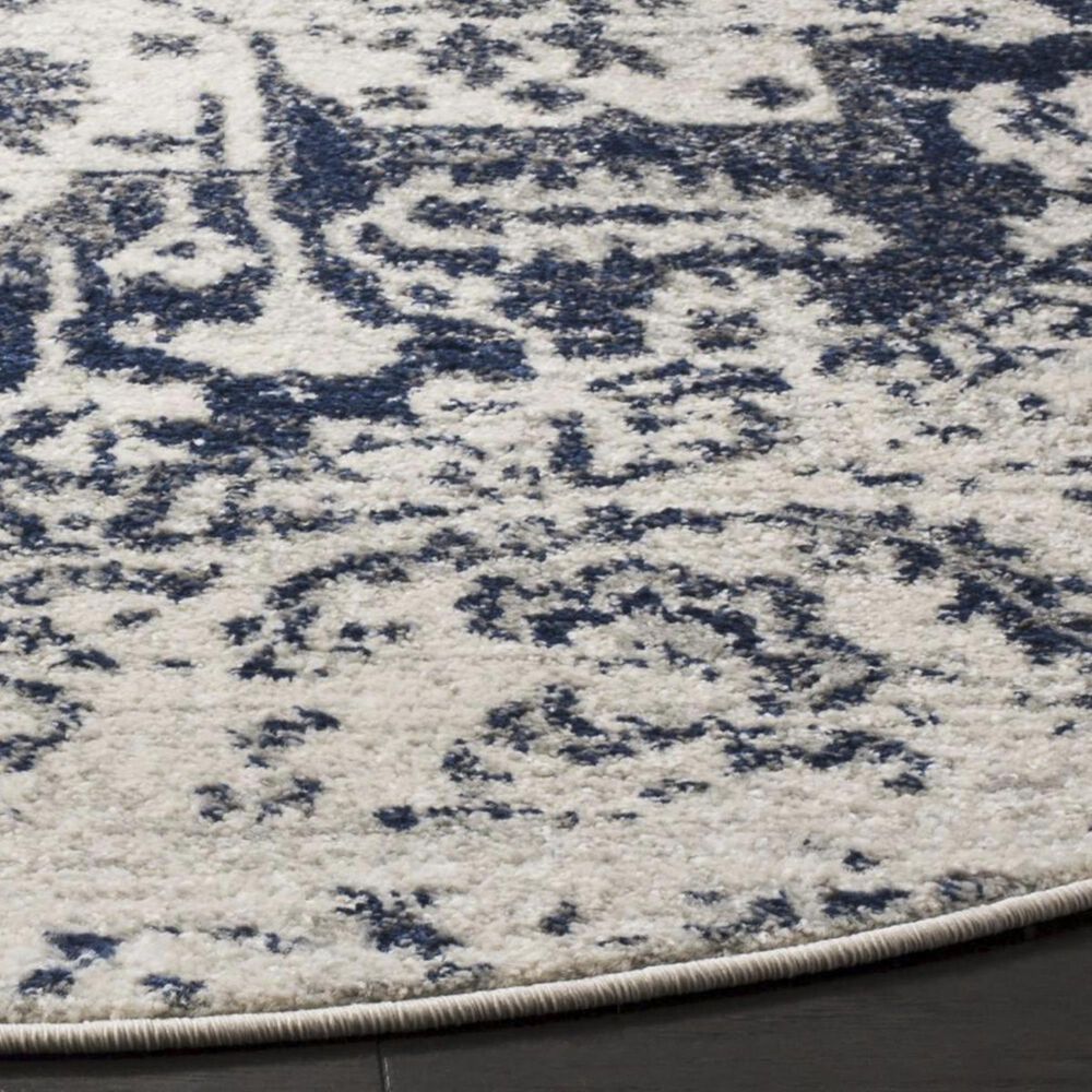 Safavieh Madison MAD603D 9&#39; Round Cream and Navy Area Rug, , large
