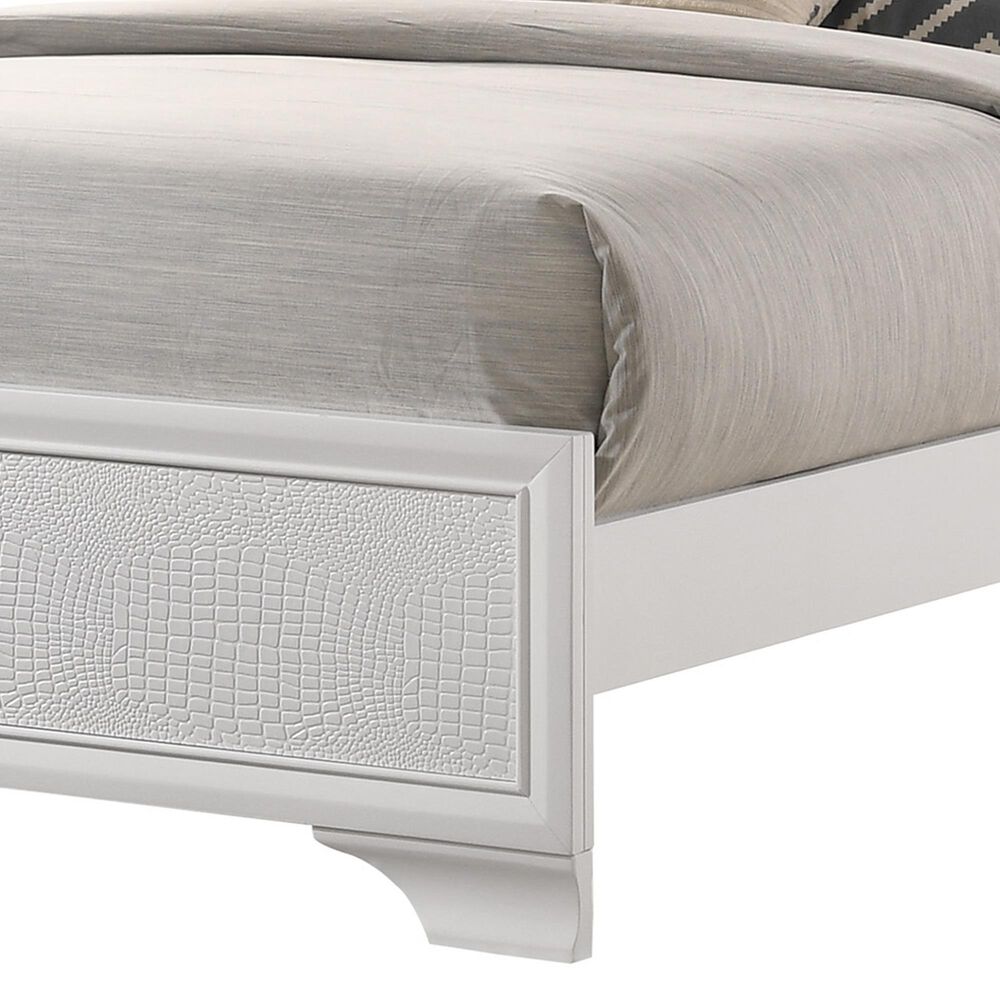 Crown Mark Lyssa Full Upholstered Panel Bed with LED Lights in Frost, , large