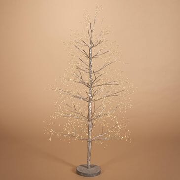 The Gerson Company 4" Electric UL Lighted Tree with 1350 Micro LED Lights in Matte Silver, , large
