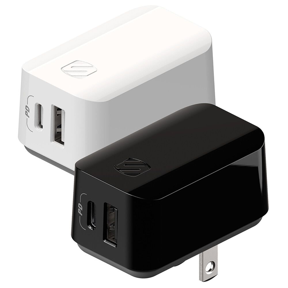 Scosche USB-C Power Delivery Fast Charger with USB-A Port in White, , large