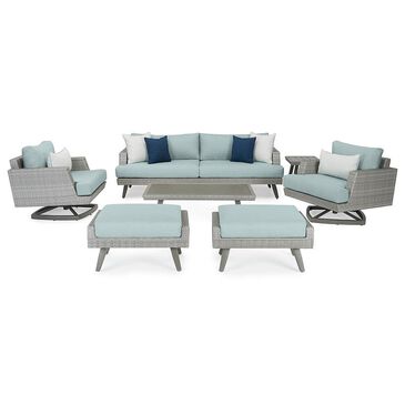RST Brands Portofino 7-Piece Sunbrella Patio Motion Seating Set in Spa, , large