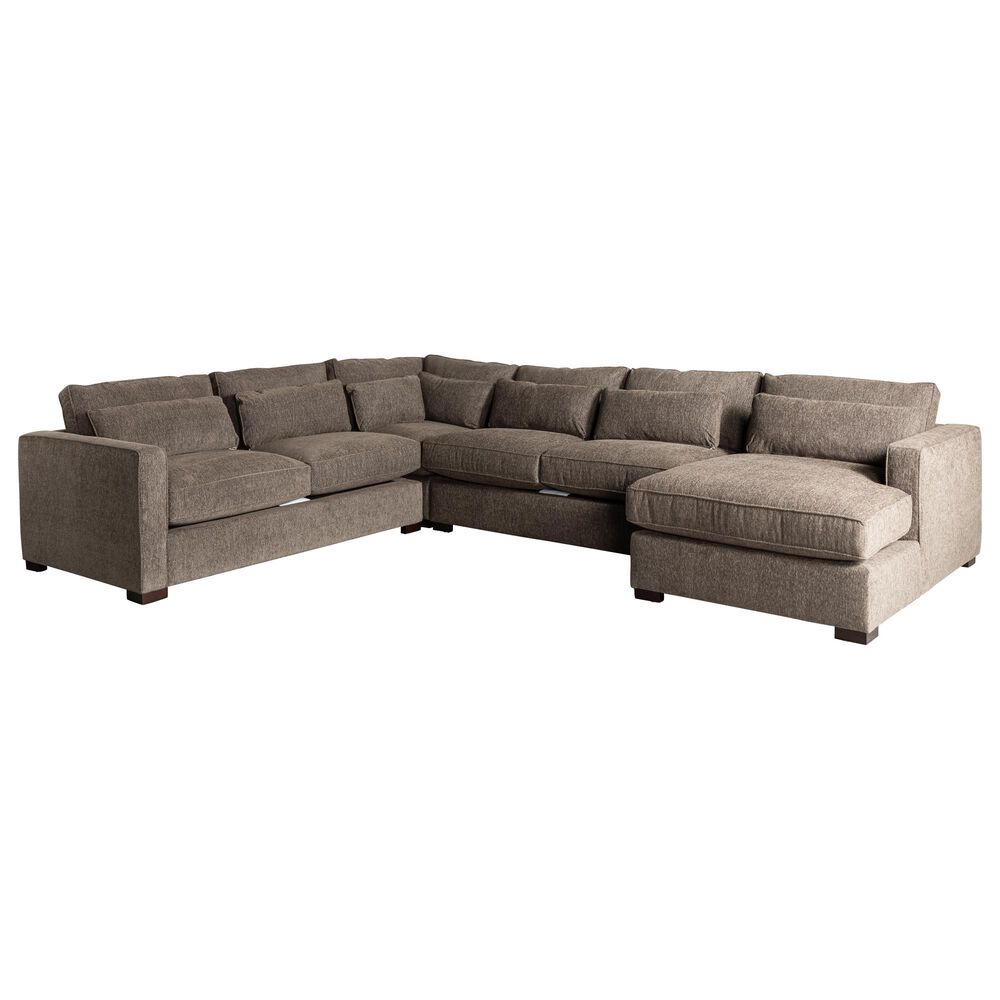 Fulton Home Prescott Collection Sectional in Amari Chocolate, , large