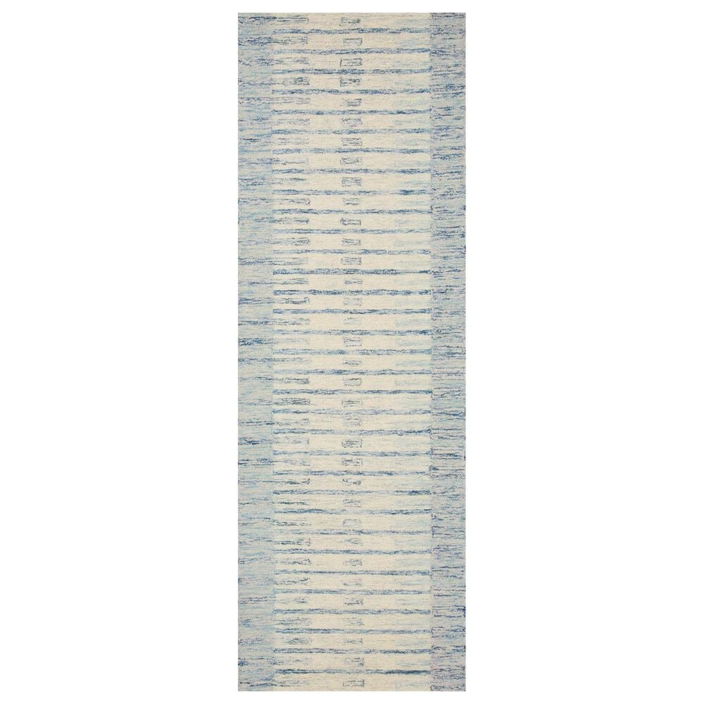 Chris Loves Julia x Loloi Chris 2" x 5" Ivory and Denim Area Rug, , large