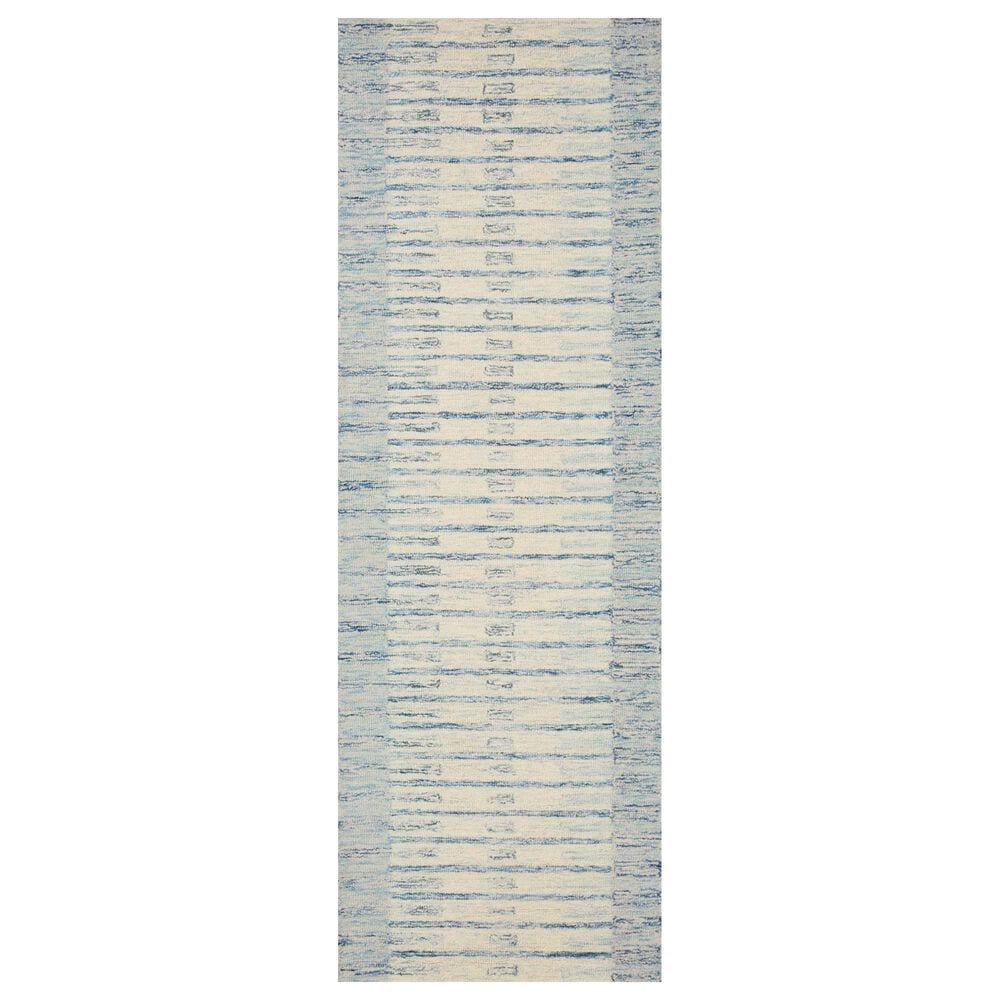 Chris Loves Julia x Loloi Chris 2" x 5" Ivory and Denim Area Rug, , large
