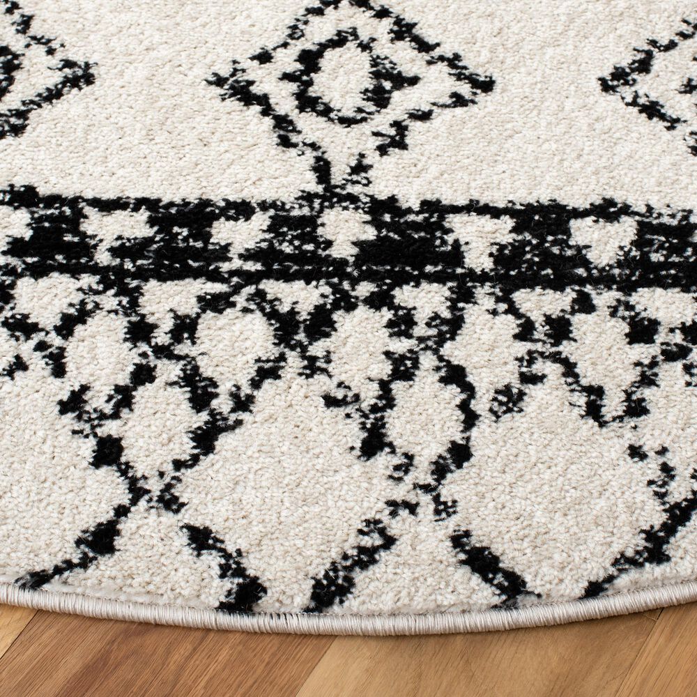 Safavieh Tulum  3&#39; Round Ivory and Black Area Rug, , large