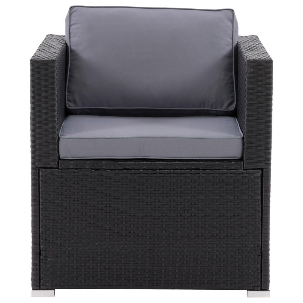CorLiving Parksville Patio Sectional Armchair in Black/Ash Gray, , large