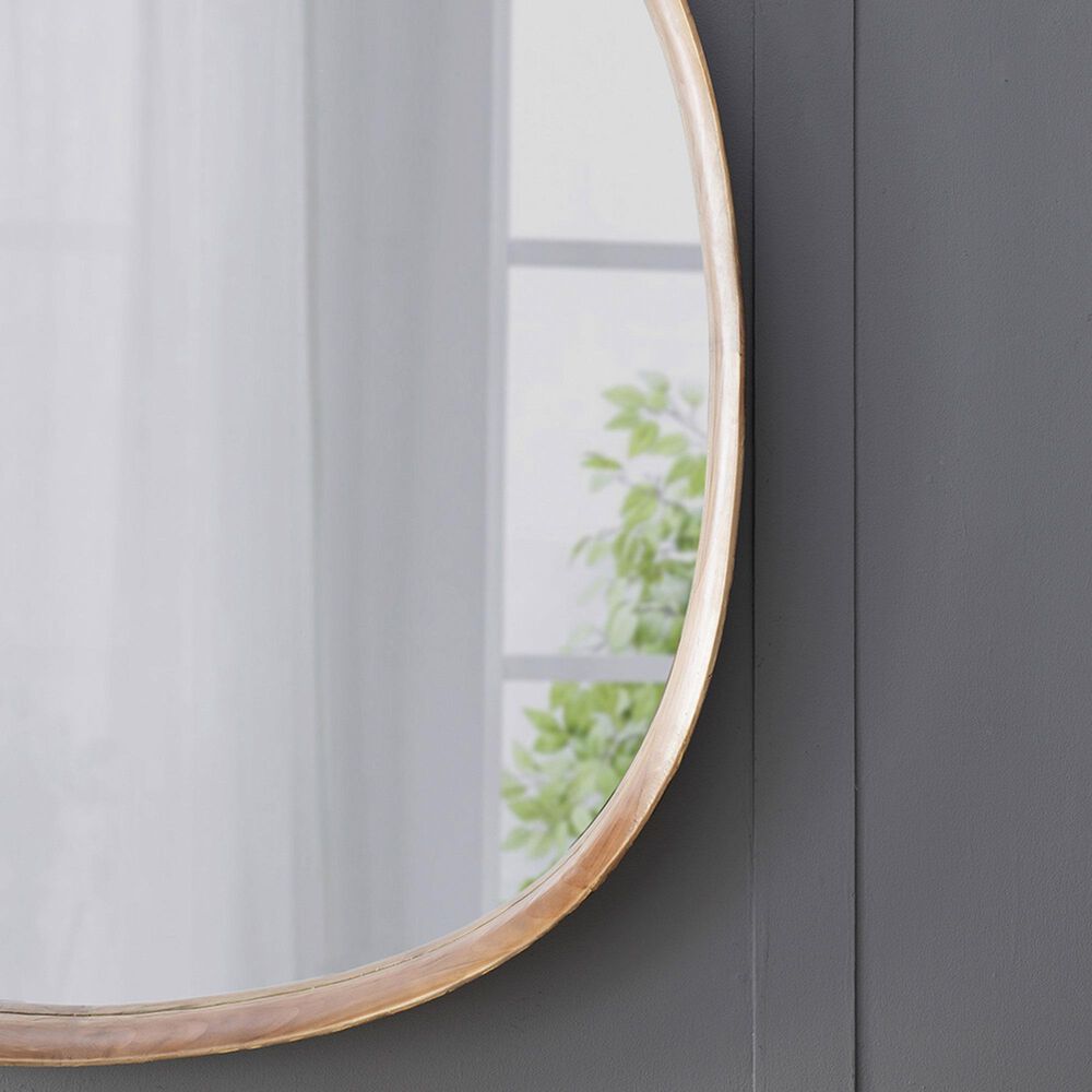 A&amp;B Home Wayne 43&quot; Curved Accent Wall Mirror in Brown, , large