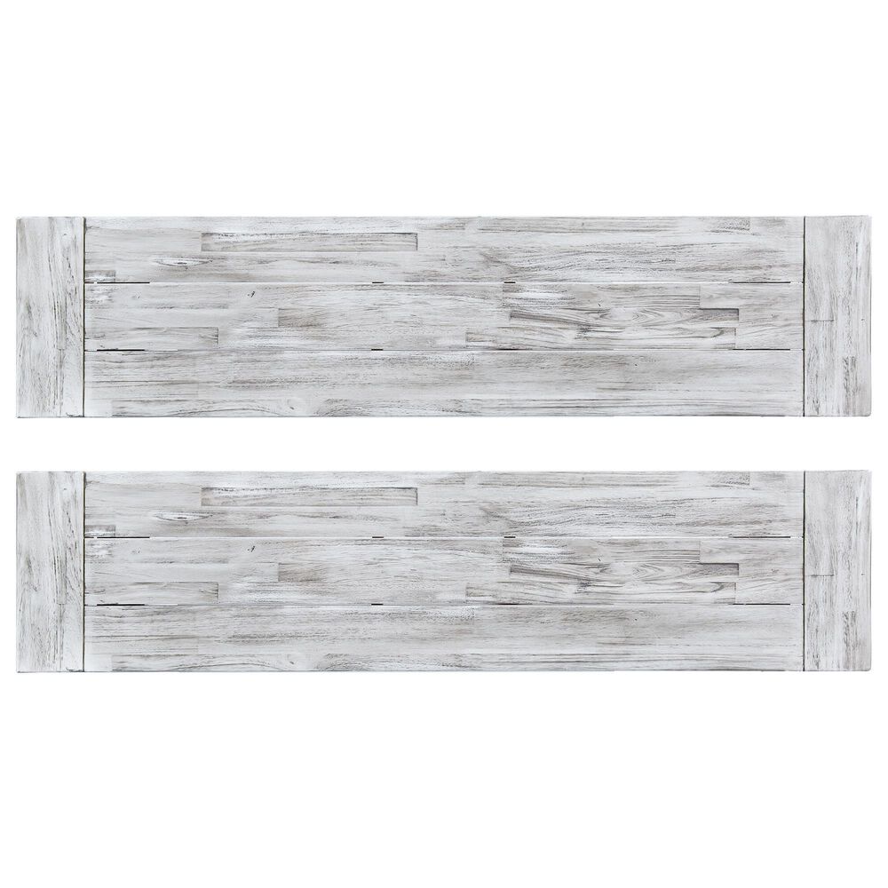 HOMLUX Carlisle Outdoor Bench in Light Gray and Black (Set of 2), , large