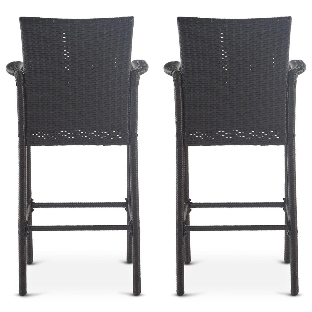 Hearth and Haven Littleton Outdoor Bar Stool in Grey &#40;Set of 2&#41;, , large