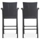 Hearth and Haven Littleton Outdoor Bar Stool in Grey (Set of 2), , large