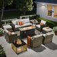 HOMLUX 10-Piece Patio Seating Bundle in Gray, , large