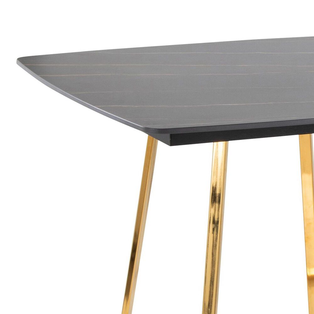 LumiSource Cosmo Square Dinette Table in Black and Gold - Table Only, , large