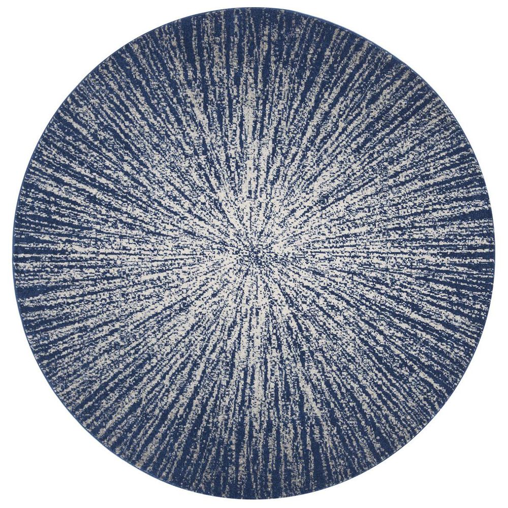 Safavieh Evoke EVK228N 4" Round Navy and Ivory Area Rug, , large